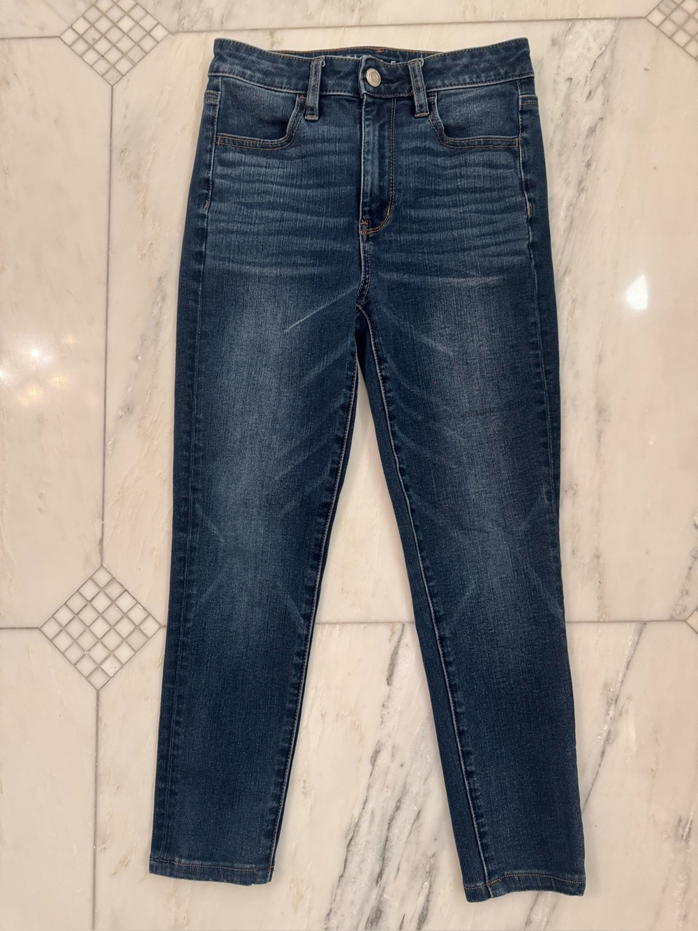 American Eagle Outfitters Women's Mid/Dark Blue Skinny Jeans